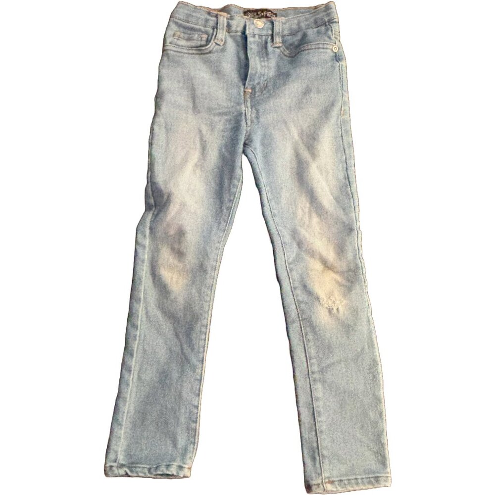 Girl's First girl's Skinny distressed knee jeans sz 5‎